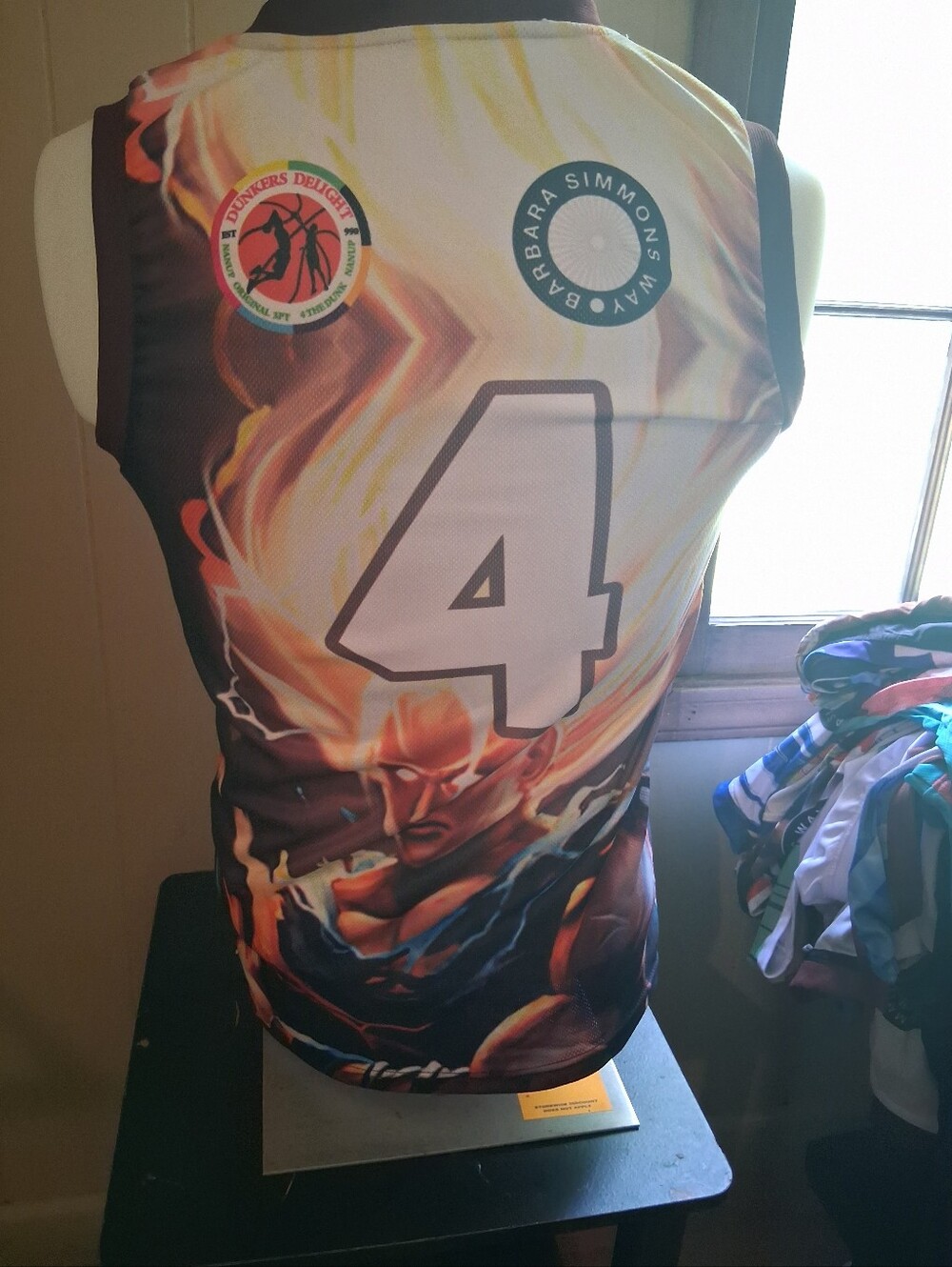Men's Sleeveless Athletic Jersey with Fiery Graphic - Size 4